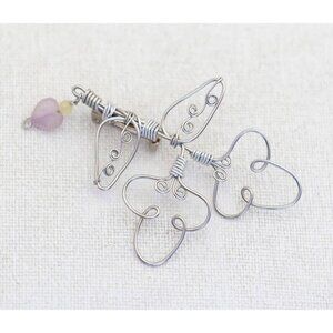 Vintage Fairy Silver Tone Wire Brooch - Y1